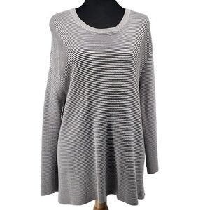 SAMSOE samsoe grey light weight sweater polyamide viscose minimalist sz m